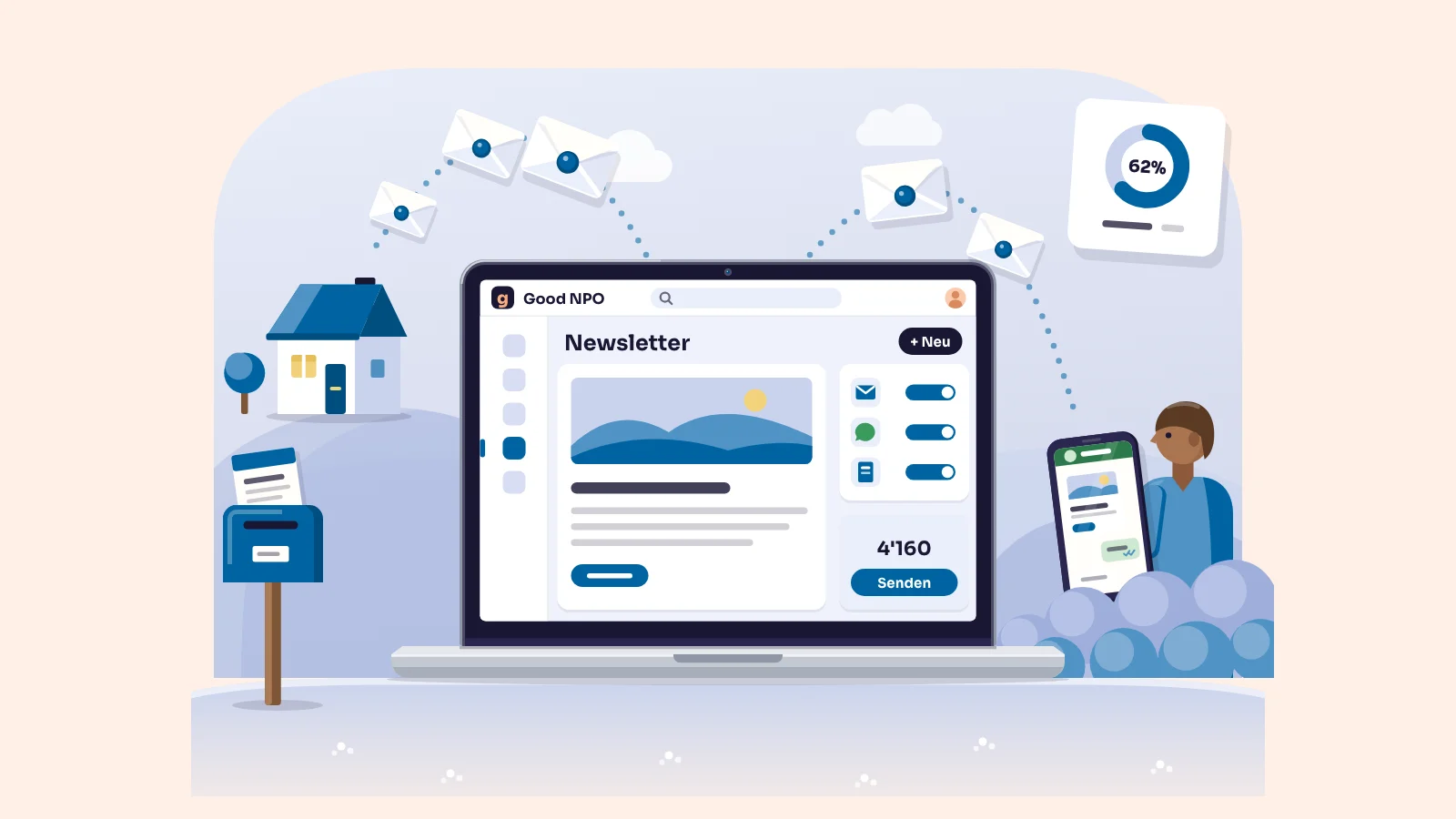 Good Newsletter: E-Mail-Kampagne mit Versand und Öffnungsrate